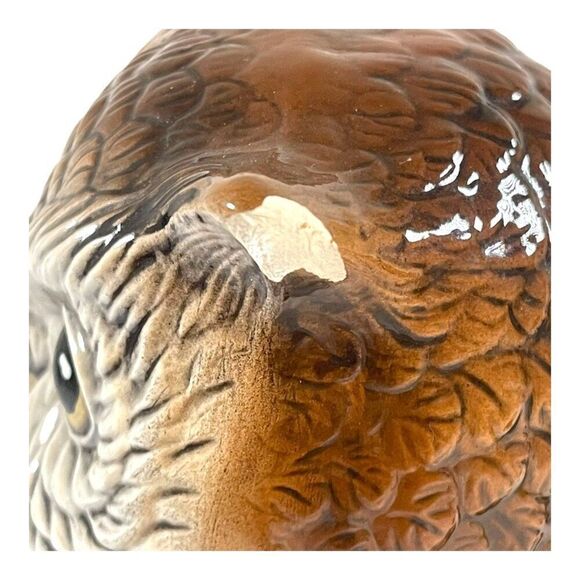 Vintage Great Plains Large Owl Planter Garden Statue 10" Wide Eyed Ceramic READ - Picture 3 of 7